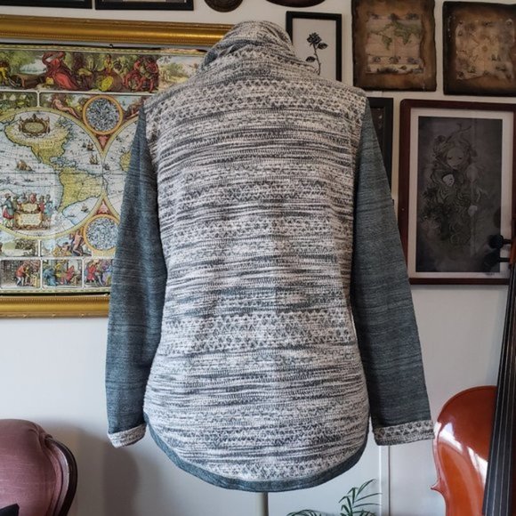 Textured Woven Cowl Neck Sweater Hoody - Picture 3 of 5